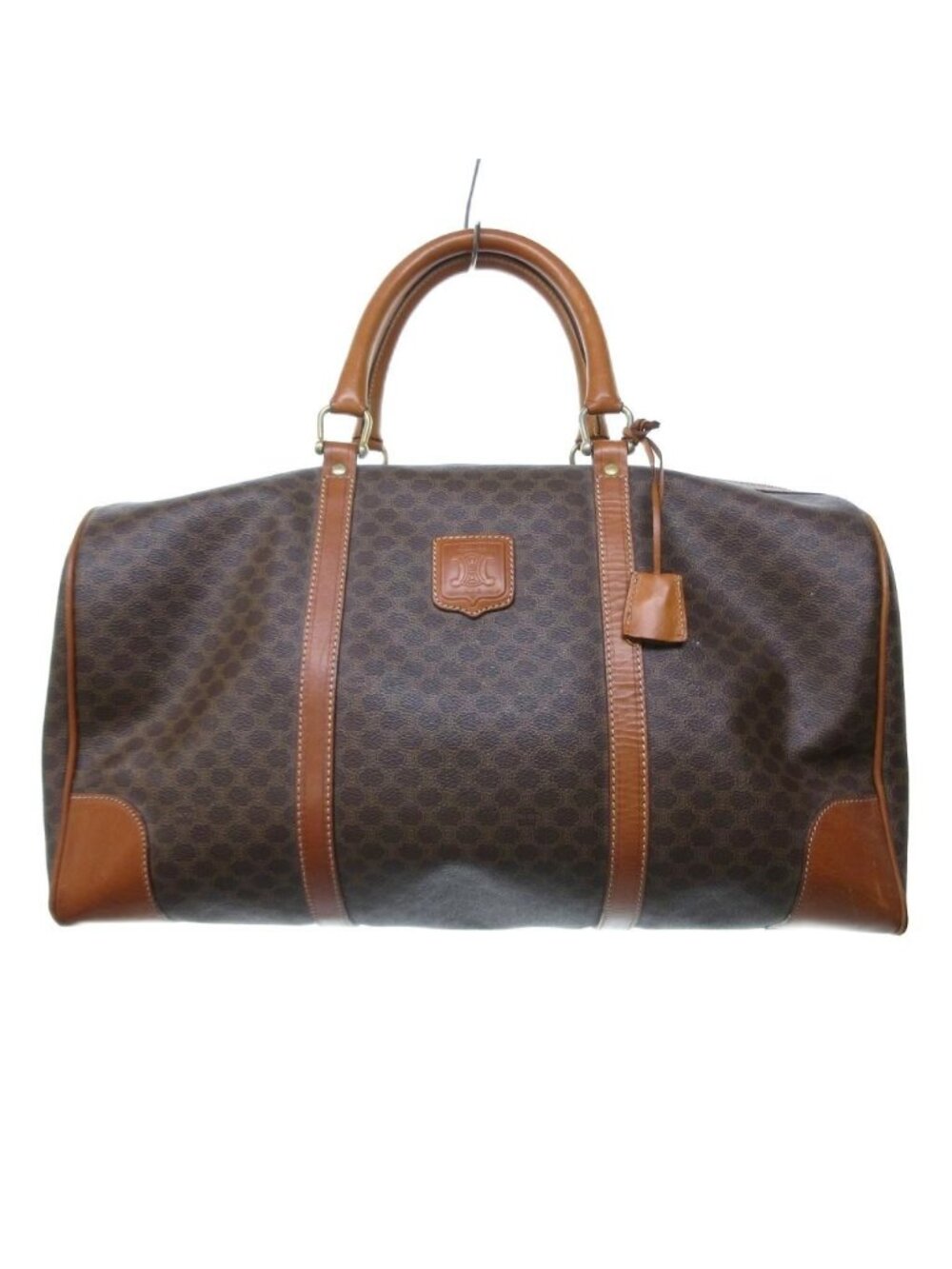 Celine Boston Bag Macadam Pattern Brown Logo